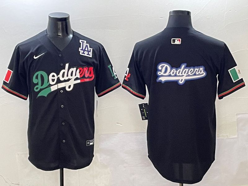 Men Los Angeles Dodgers Blank Black Mexico Second generation Nike 2025 MLB Jersey style 17